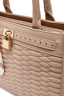 Women's Cream Long Strap Quilted Handbag | Derimod