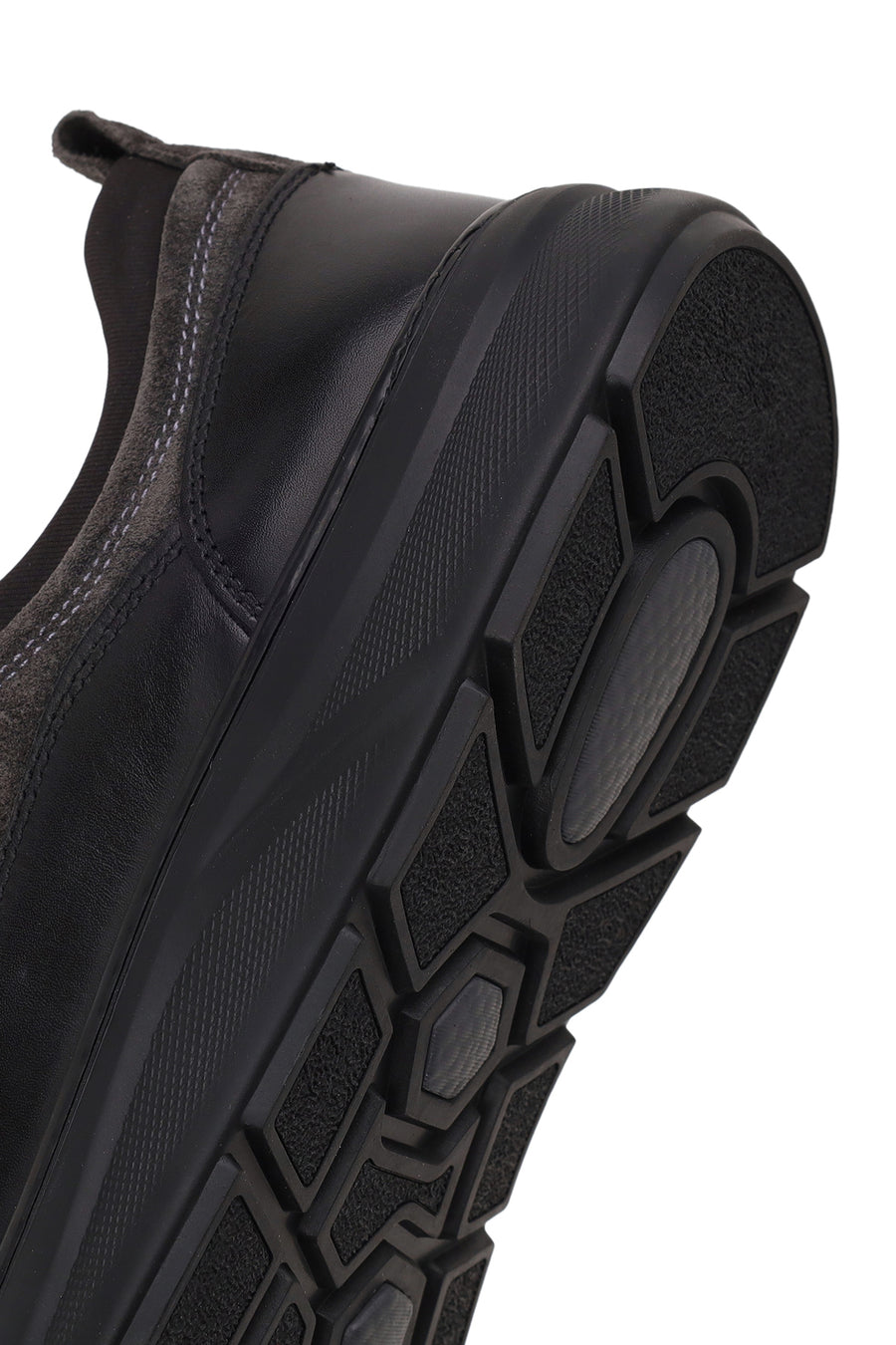 Erkek Gri Bağcıklı Kalın Tabanlı Deri Sneaker
