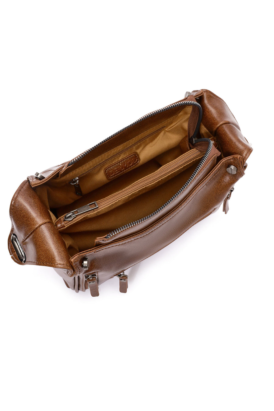 Women's Tan Long Strap Crossbody Bag
