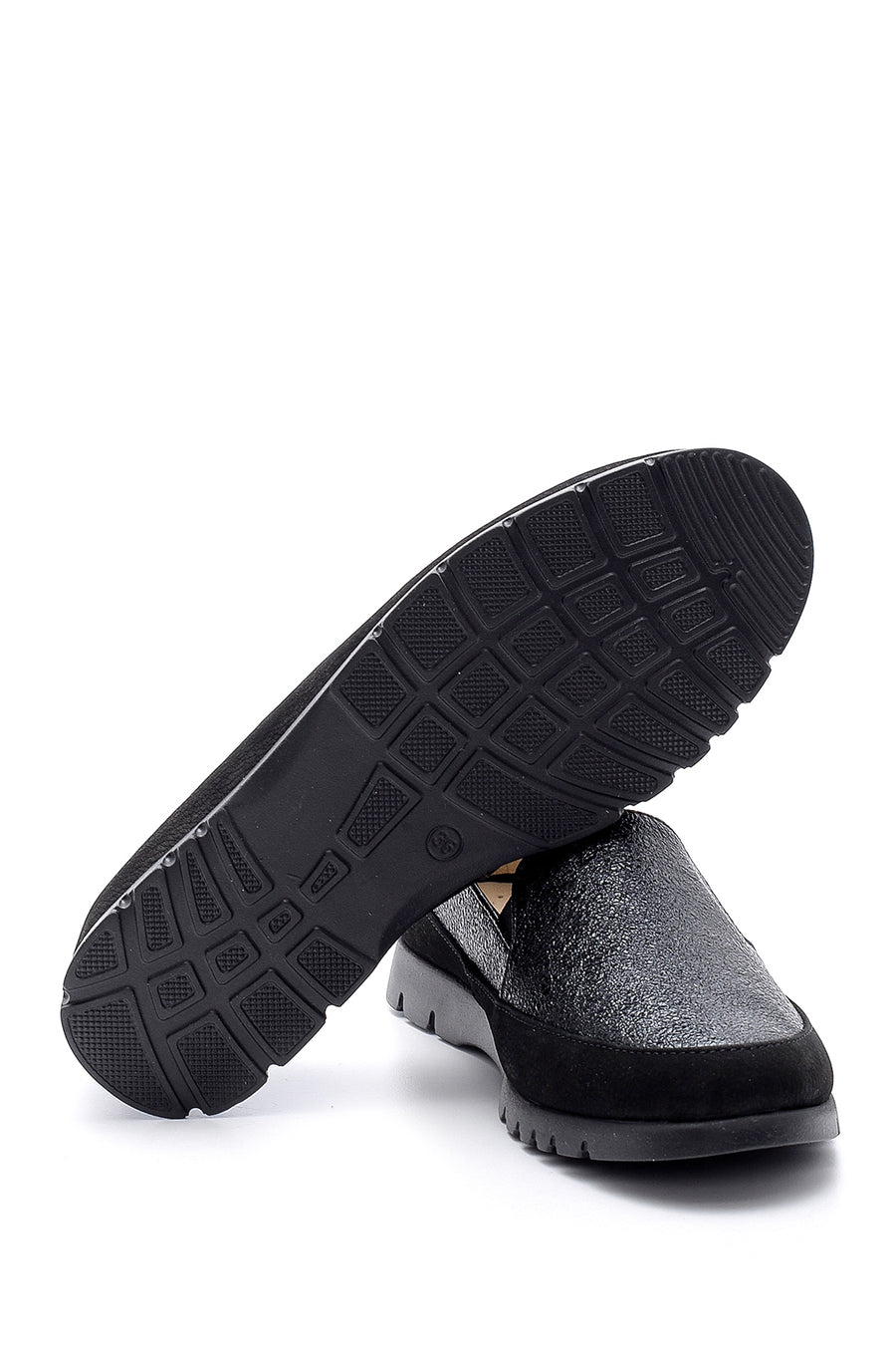 Kadın Deri Simli Loafer