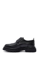 Male Black Lace-Up Thick-Soled Leather Casual Shoes | Derimod