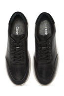Erkek Siyah Bağcıklı Deri Casual Sneaker | Derimod