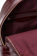 Women's Claret Red Patterned Backpack | Derimod