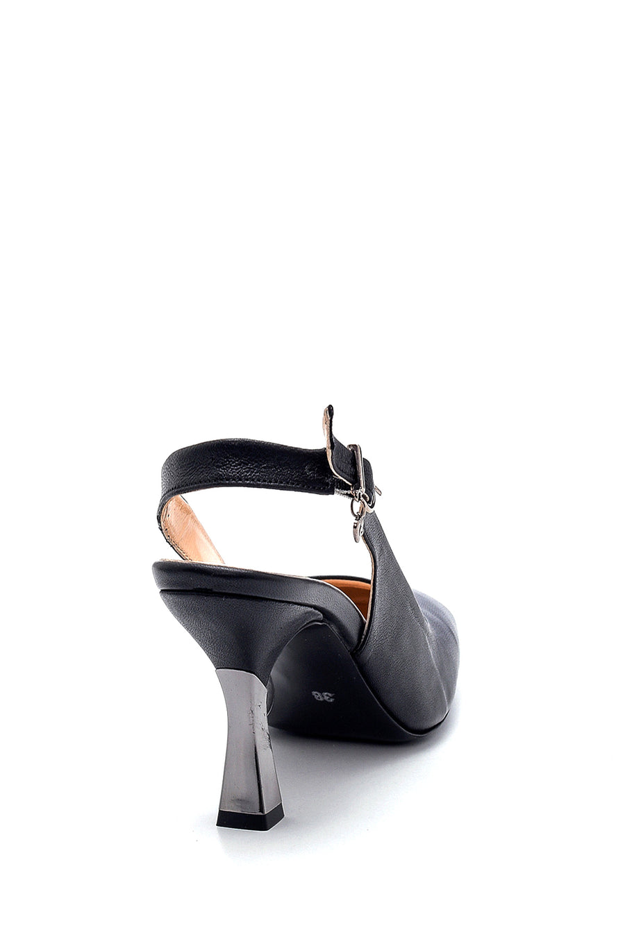 Kadın Deri Aksesuar Detaylı Stiletto