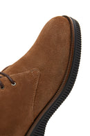 Men's Tan Suede Leather Flat Boots | Derimod