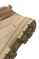 Men's Mink Lace-Up Thick-Soled Leather Boot | Derimod