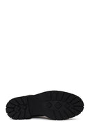 Woman Black Thick-Soled Leather Chelsea Boots | Derimod