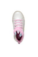 Geox Girls White Skylin Lace-Up Patterned Ankle Sneaker | Derimod