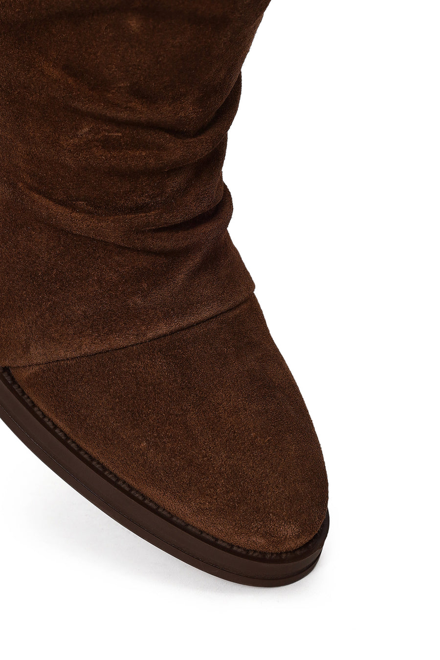 Woman Brown Chunky-Heel Suede Boots