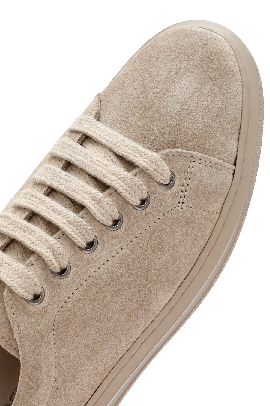 Kadın Bej Bağcıklı Süet Deri Sneaker