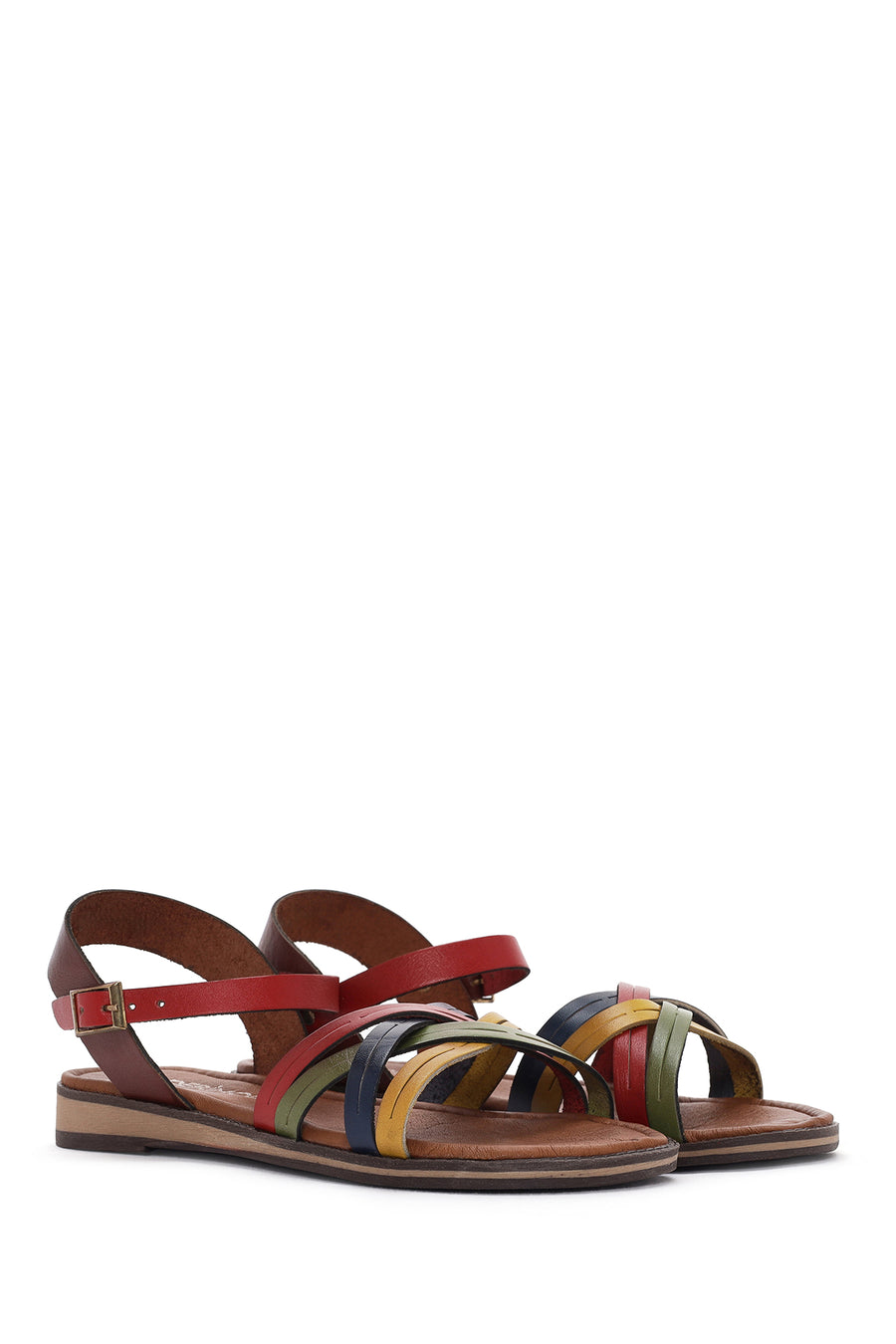 Women's Multicolored Leather Bodrum Sandals