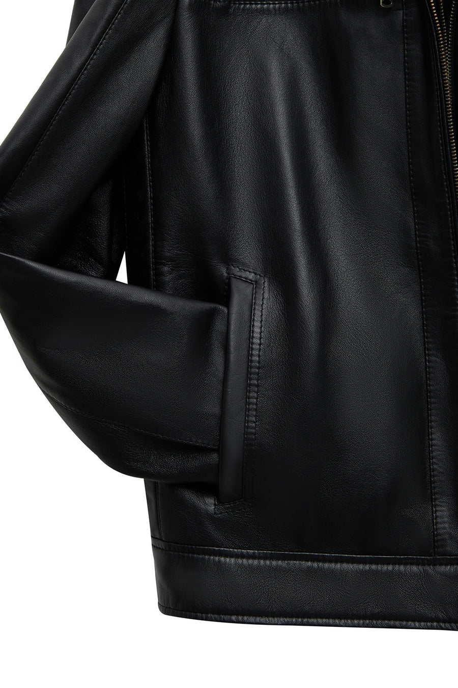Elton Men's Black Turn-Down Collar Leather Jacket