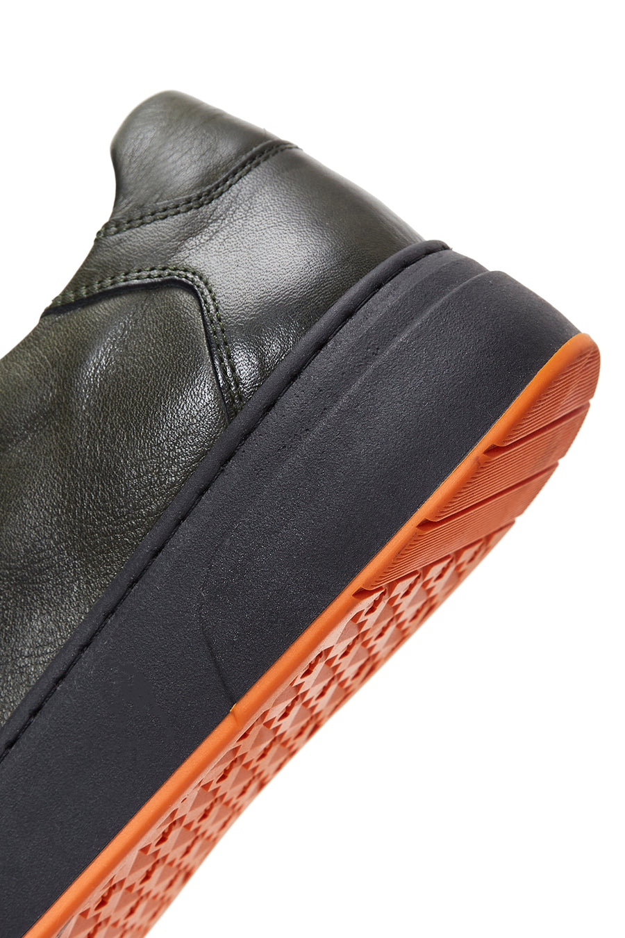 Erkek Haki Bağcıklı Deri Sneaker