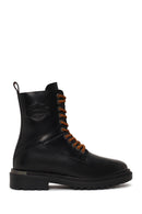 Harley Davidson Male Black Coro Zip Closure Leather Combat Boots | Derimod