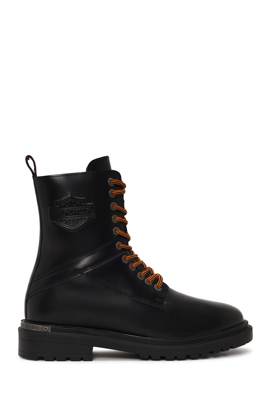 Harley Davidson Male Black Coro Zip Closure Leather Combat Boots 021M100553 | Derimod