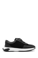Men's Black Thick Sole Lace Up Suede Leather Sneaker | Derimod