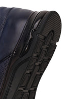 Male Navy Blue Lace-Up Leather Sneaker | Derimod