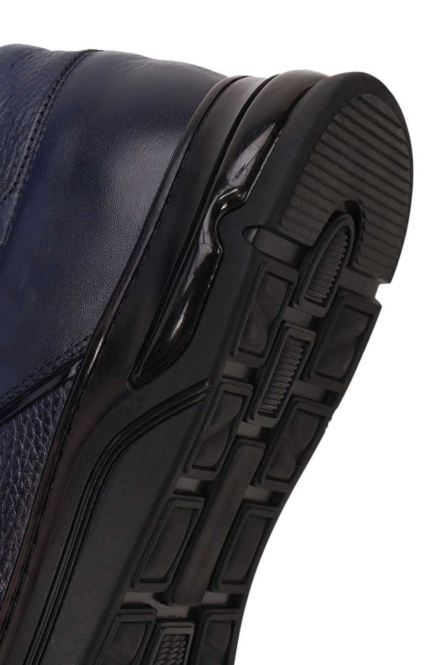 Male Navy Blue Lace-Up Leather Sneaker