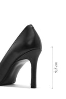 Women's Black High Thin Heel Leather Stiletto | Derimod