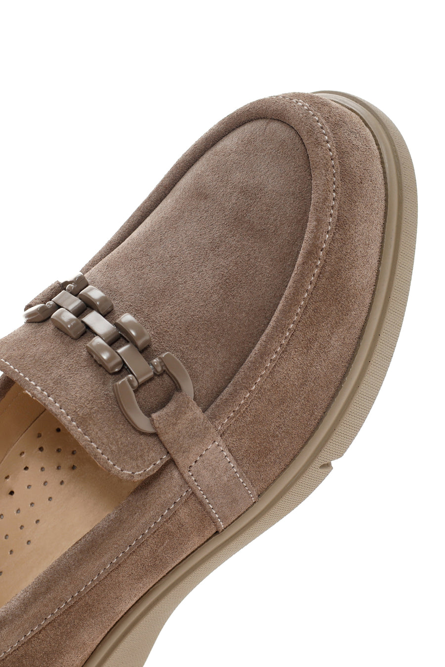 Women's Mink Suede Leather Buckle Comfort Casual Loafer