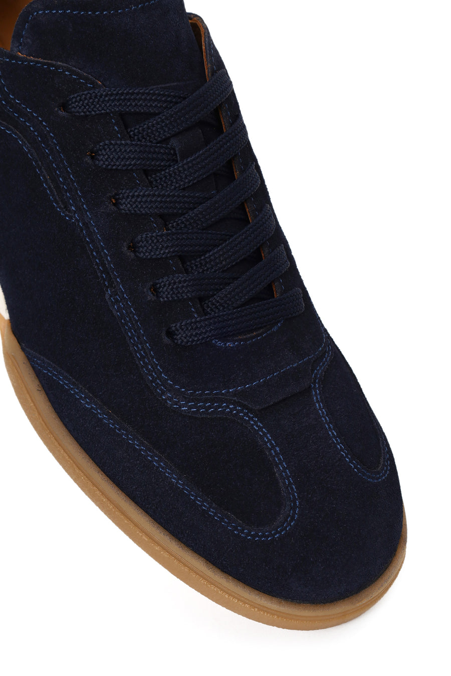 Male Navy Lace-up Suede Leather Sneaker