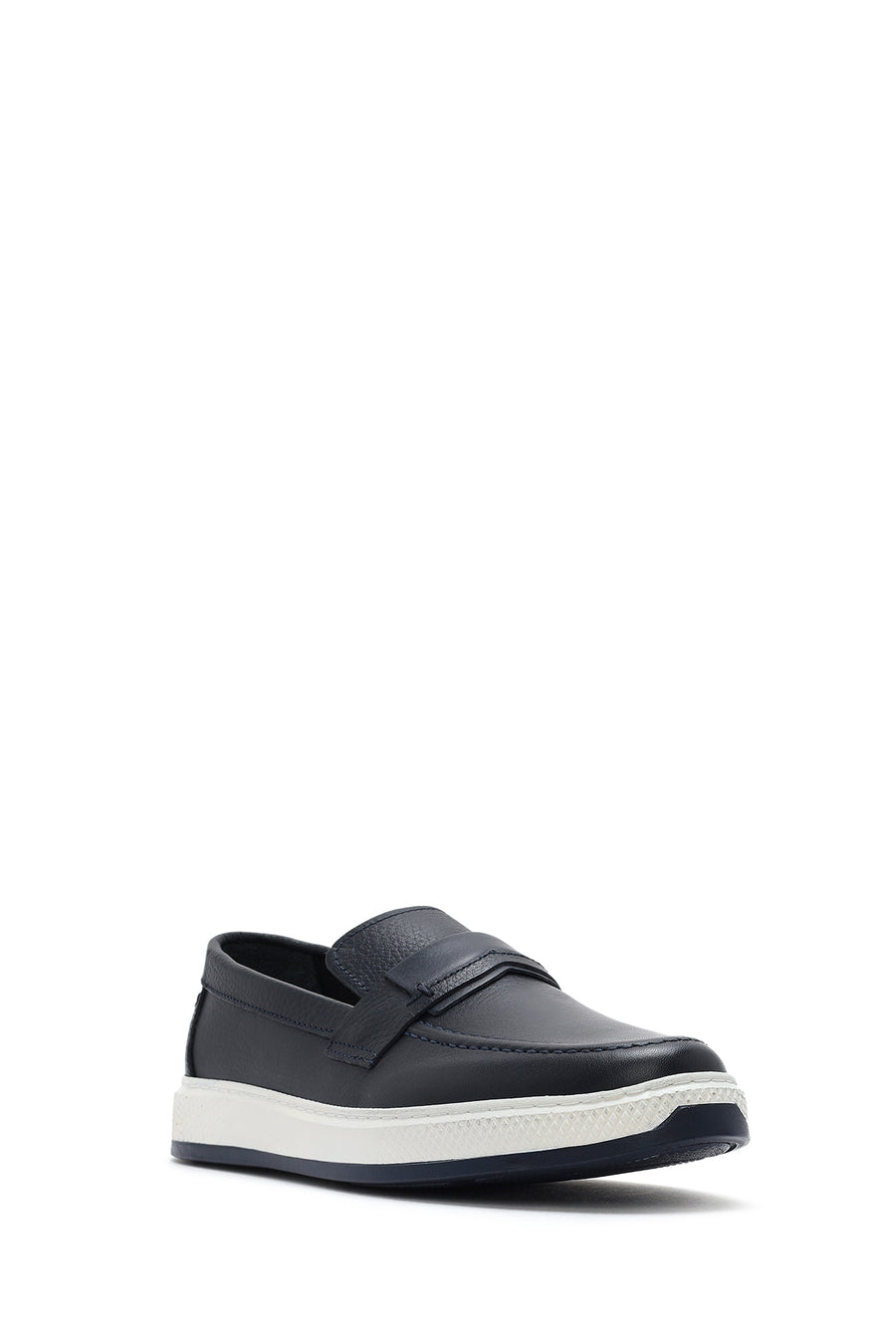 Men's Navy Blue Leather Loafer