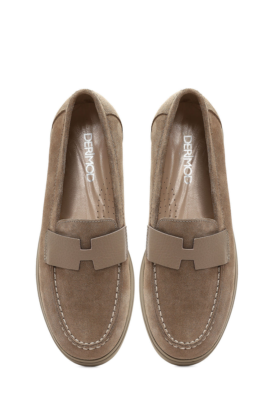Kadın Vizon Süet Deri Comfort Loafer