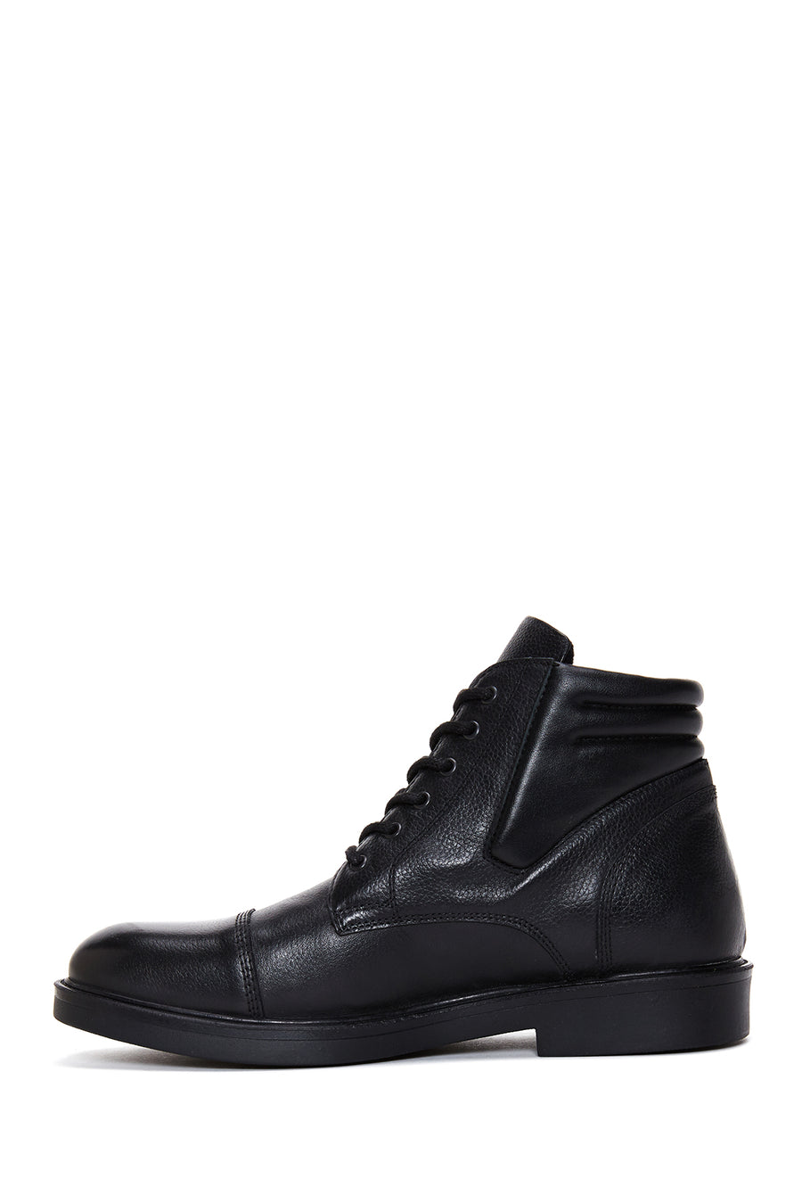 Men's Black Leather Short Boots