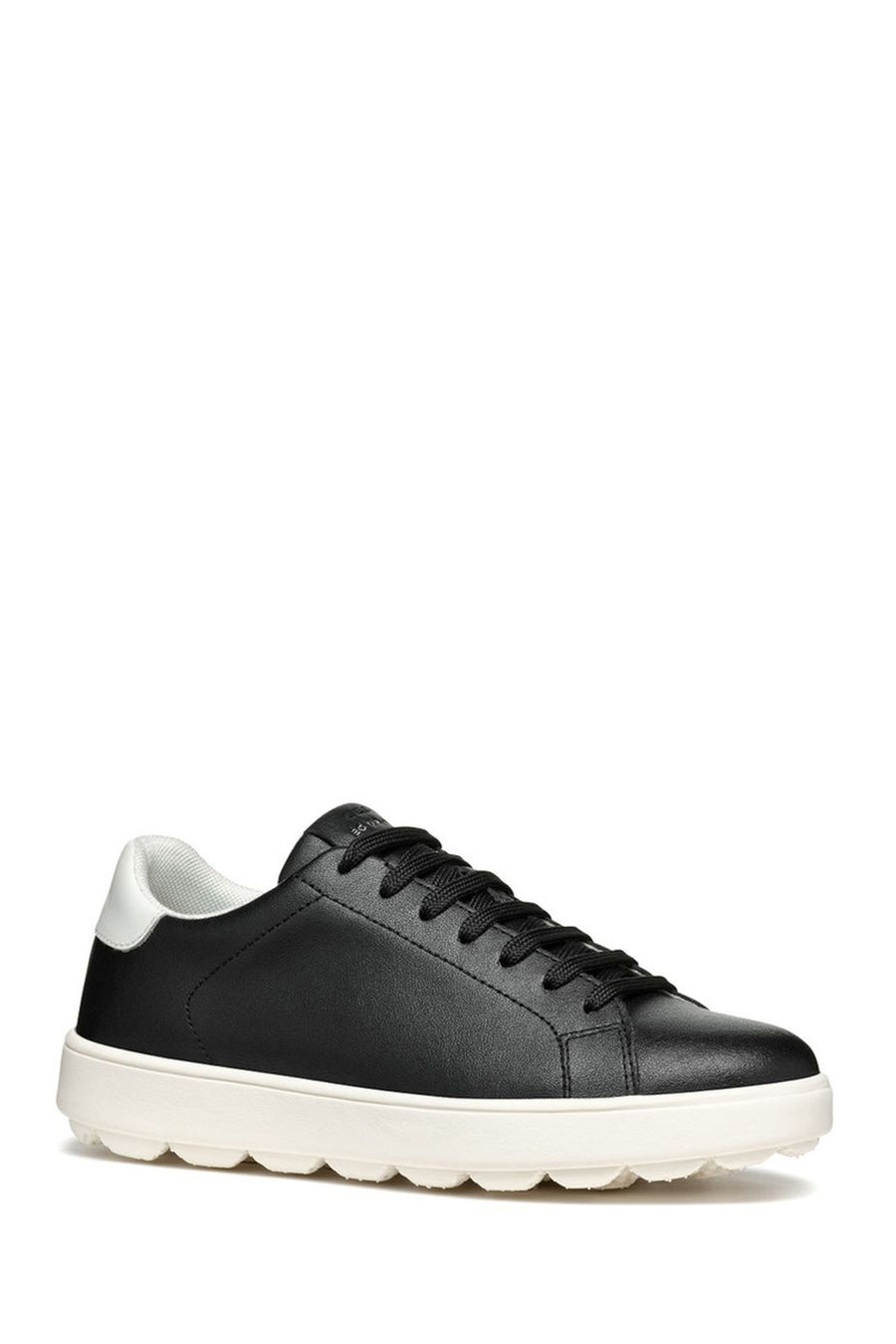 Geox Women's Black Spherica Ecub-1 Lace-up Leather Sneaker