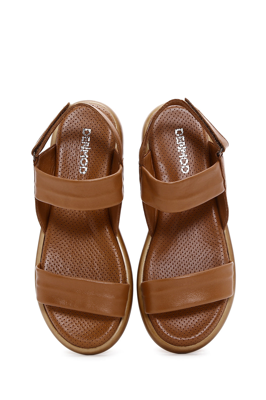 Kadın Taba Deri Comfort Sandalet