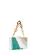 Women's Green Long Chain Strap Mini Box Bag | Derimod