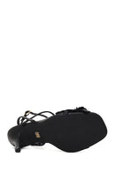 Woman Black Ankle Buckled Thin High-Heeled Sandal | Derimod