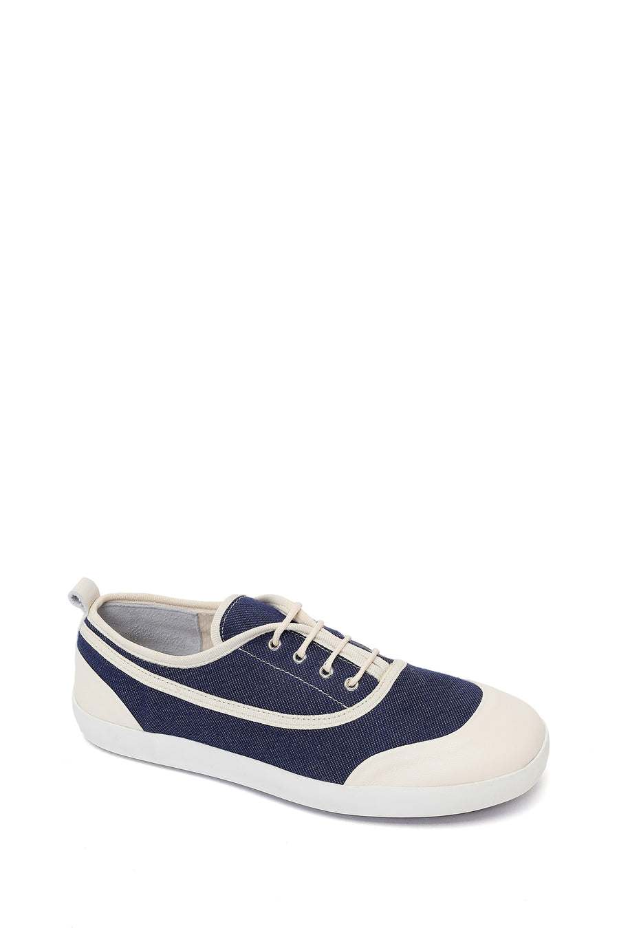 Kadın Mavi Bağcıklı Jean Deri Sneaker