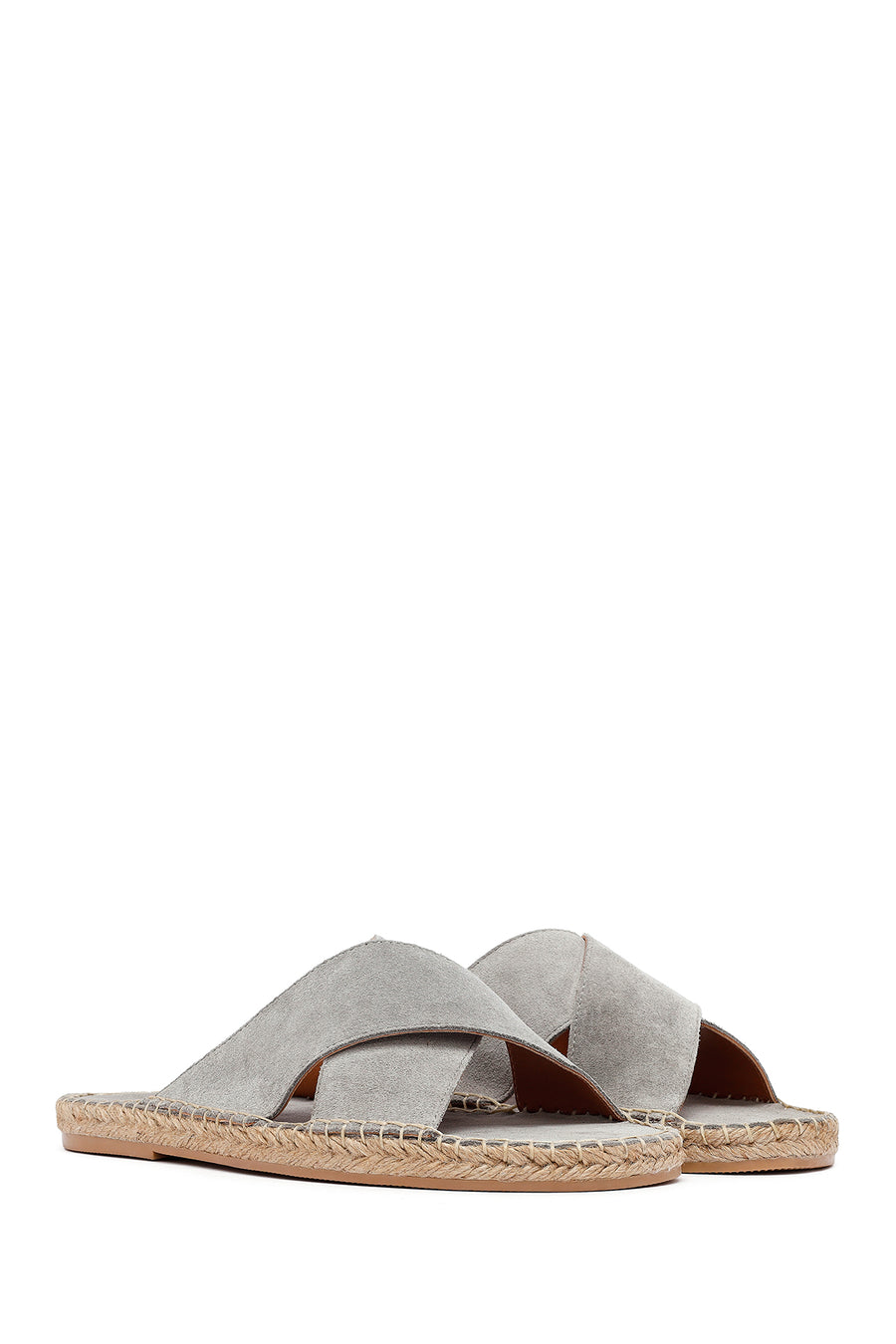 
Men's Grey Suede Leather Espadrille Slippers
