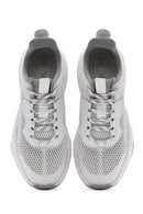 Women's White Lace-Up Thick-Sole Fabric Sneakers | Derimod