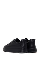 Male Black Lace-Up Thick-Soled Leather Sneaker | Derimod