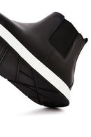 Men's Black Leather Chelsea Sport Boot | Derimod