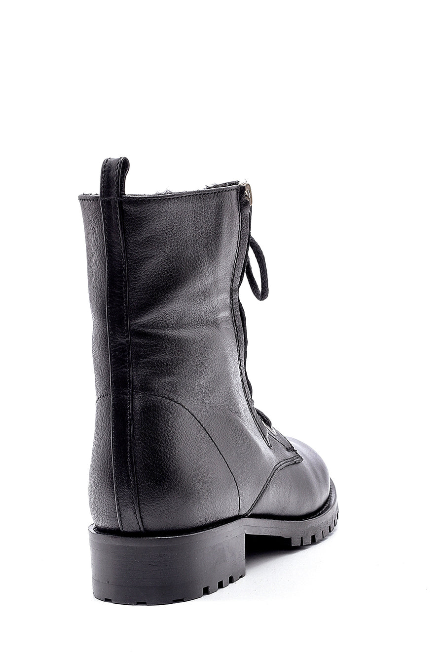 Women's Leather Zipper Detailed Boots
