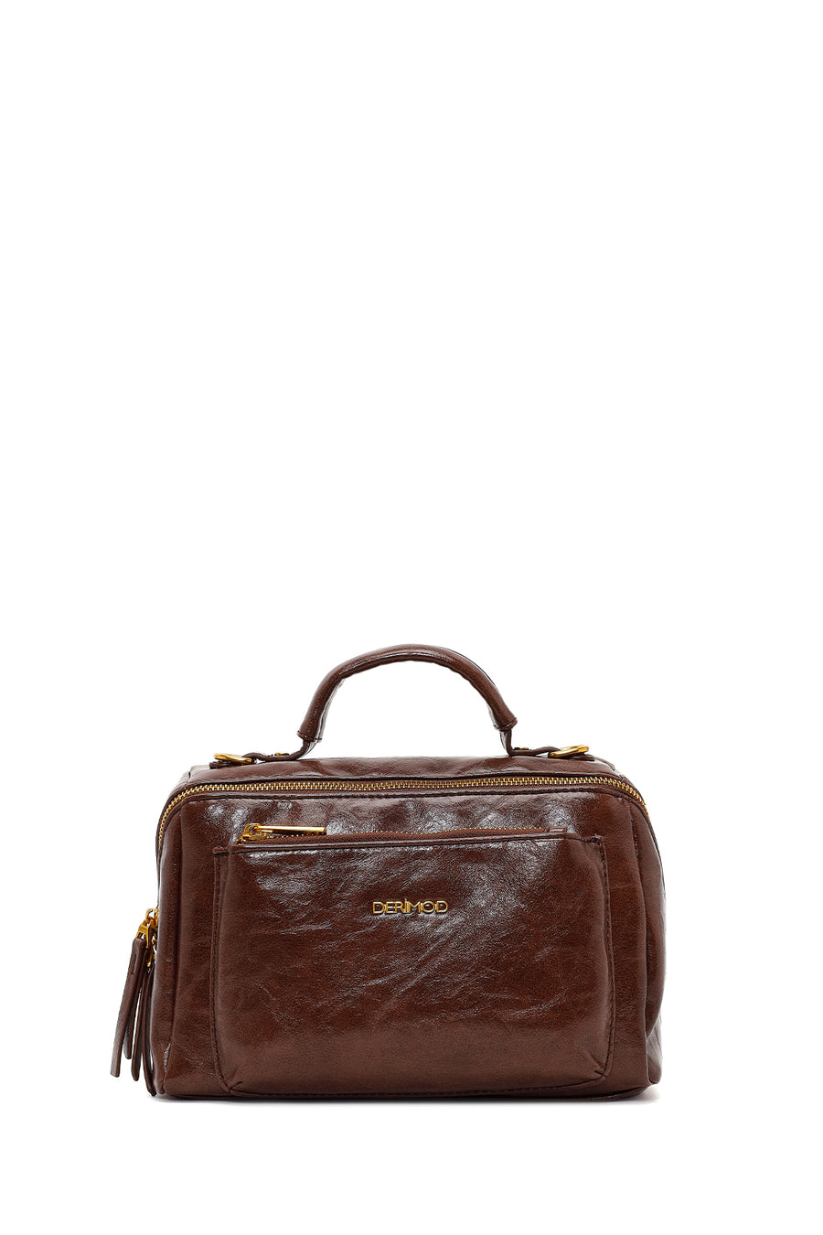 Woman Brown Long-Strap Crossbody Bag