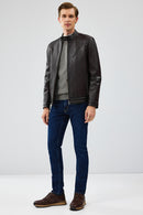 Owen Men's Brown Leather Coat | Derimod