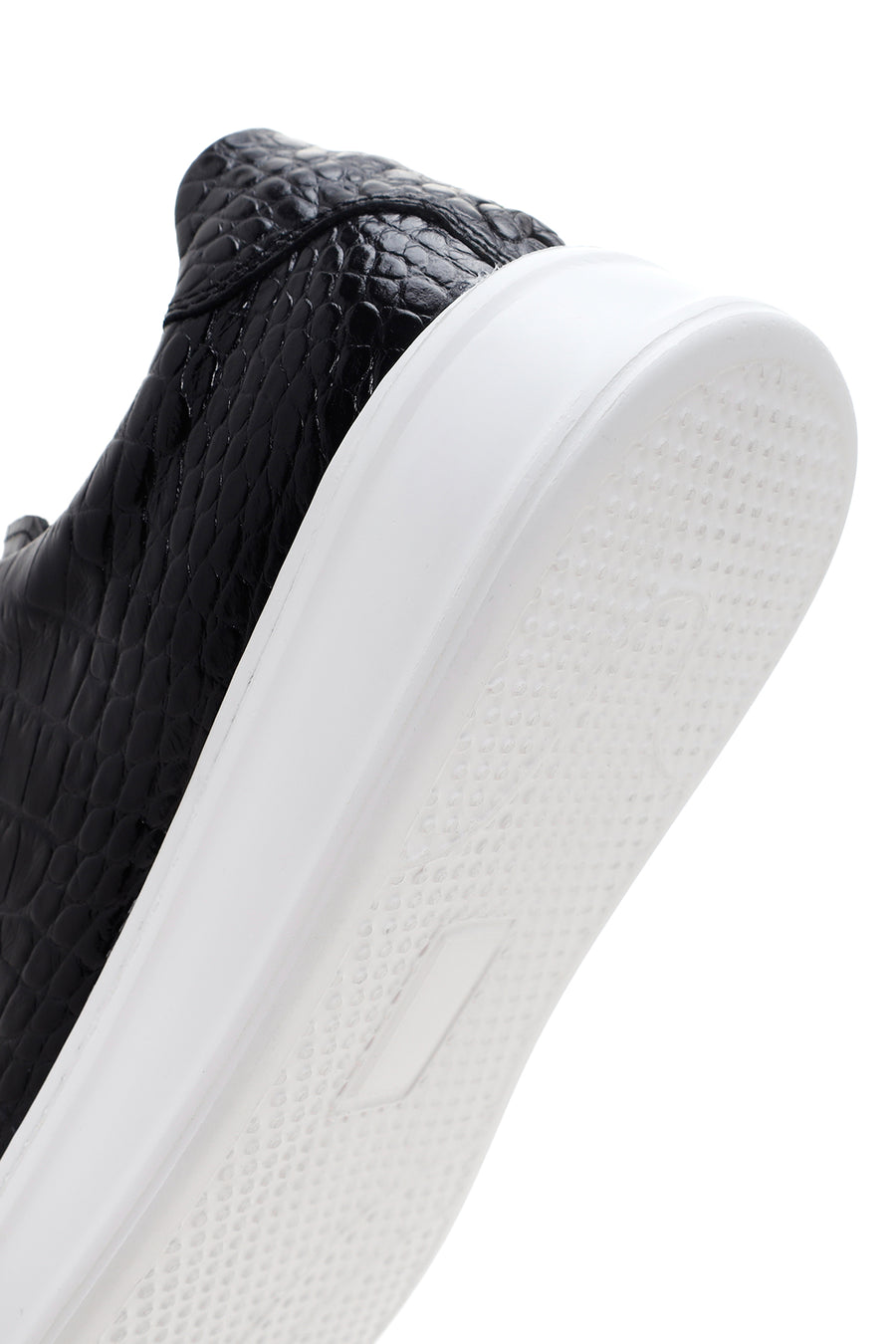Men's Black Lace-up Leather Sneaker