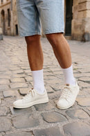 Erkek Beyaz Bağcıklı Deri Sneaker | Derimod