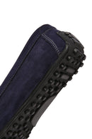 Men's Navy Blue Nubuck Leather Casual Loafer | Derimod