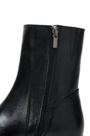 Woman Black Zippered Leather Boat | Derimod