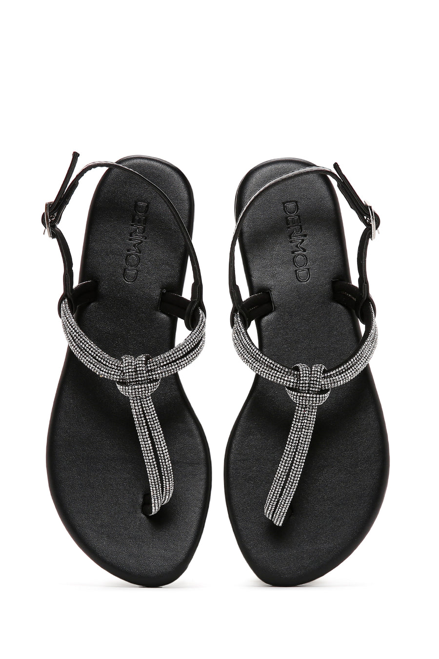 Women's Black Stone Flip Flops Sandals