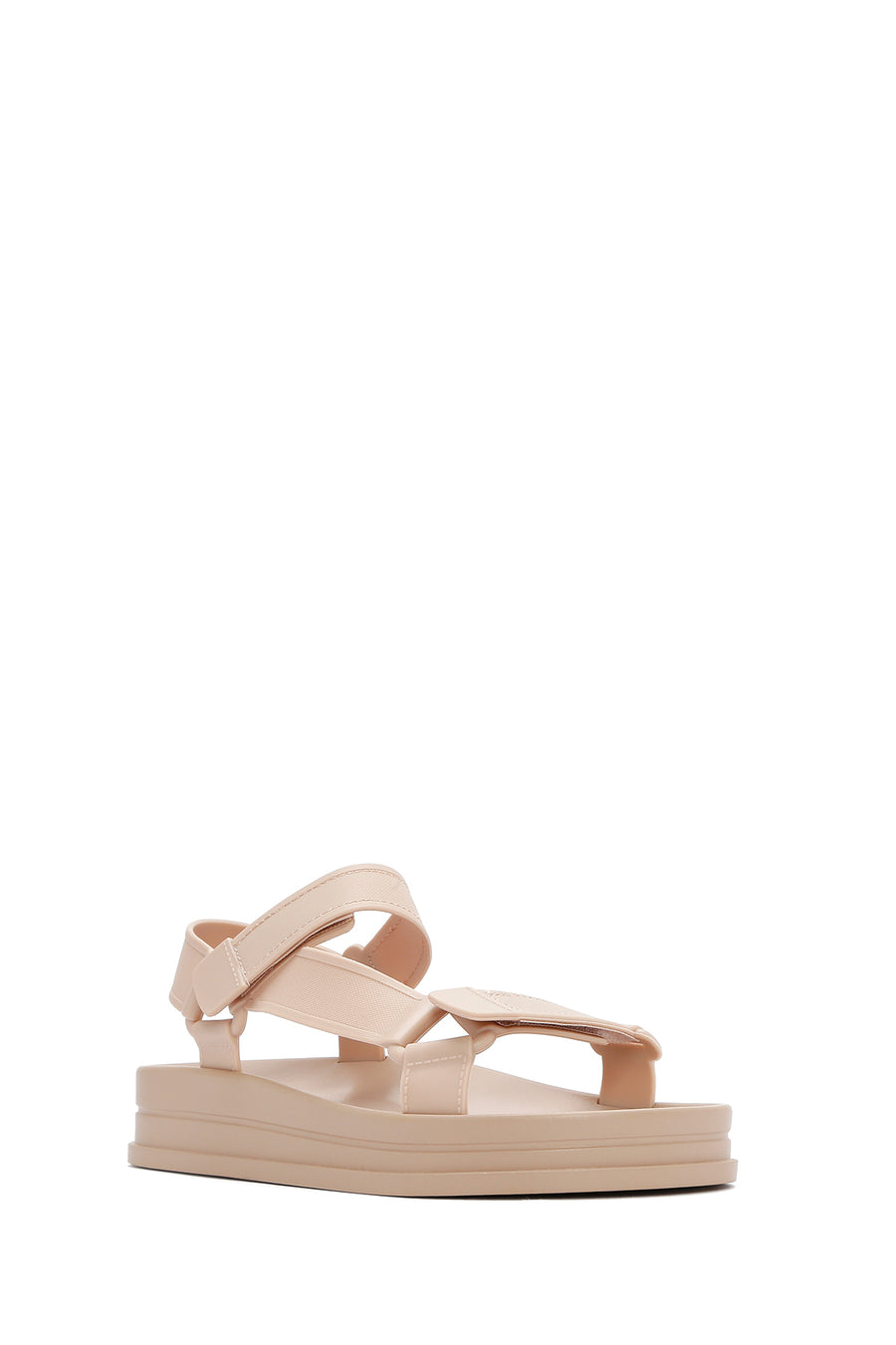 Women's Beige Strappy Thick Soled Jelly Sandals