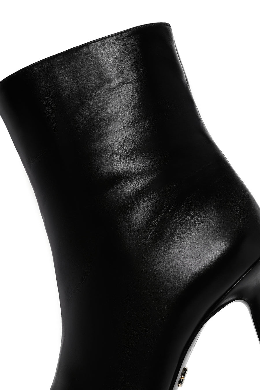Women's Black Thin Heeled Leather Boots