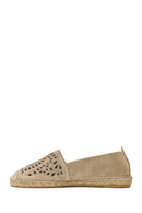 Woman Light Beige Suede Espadrilles | Derimod