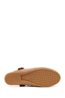 Woman Beige Tassel Suede Mule Slipper | Derimod