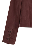 Cassandra Kadın Bordo Slim-Fit Süet Deri Ceket | Derimod